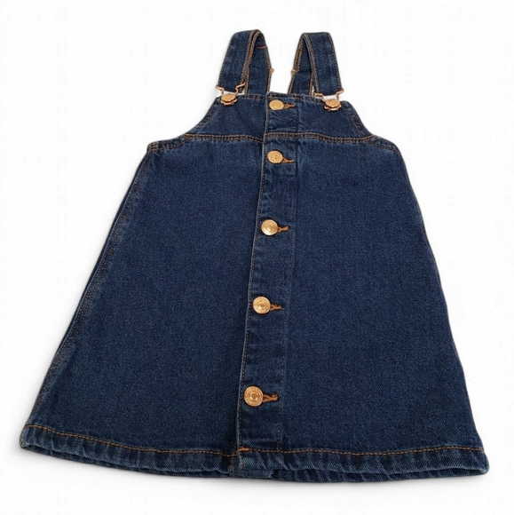 Denim Co Girls Overalls Jumper Jean Button Dress Size 4-5 Years - Picture 10 of 10